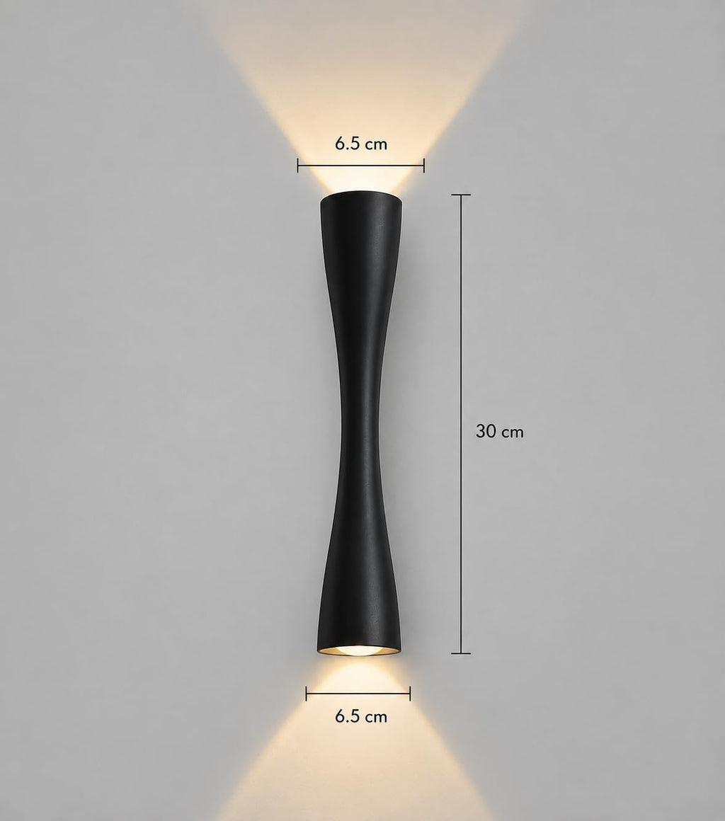 Modern 6W LED Up & Down Wall Light | IP54 Weatherproof Decorative Outdoor Wall Sconce | Matte Black Finish for Entryway, Patio, Garden & Exterior Walls