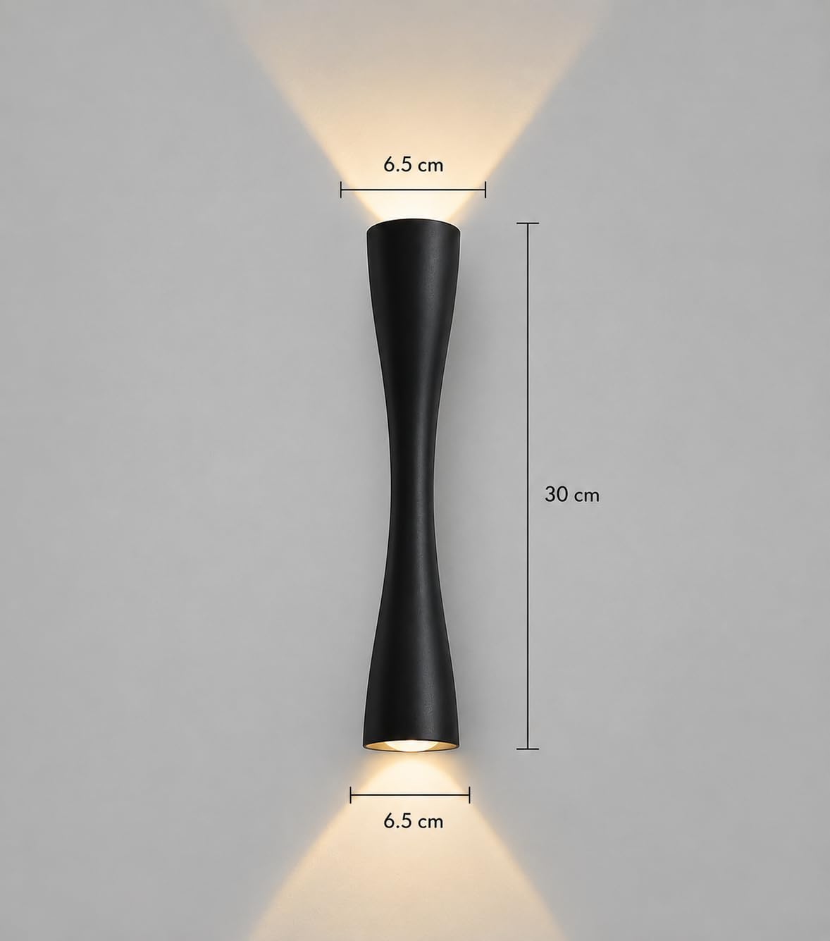 Modern 6W LED Up & Down Wall Light | IP54 Weatherproof Decorative Outdoor Wall Sconce | Matte Black Finish for Entryway, Patio, Garden & Exterior Walls