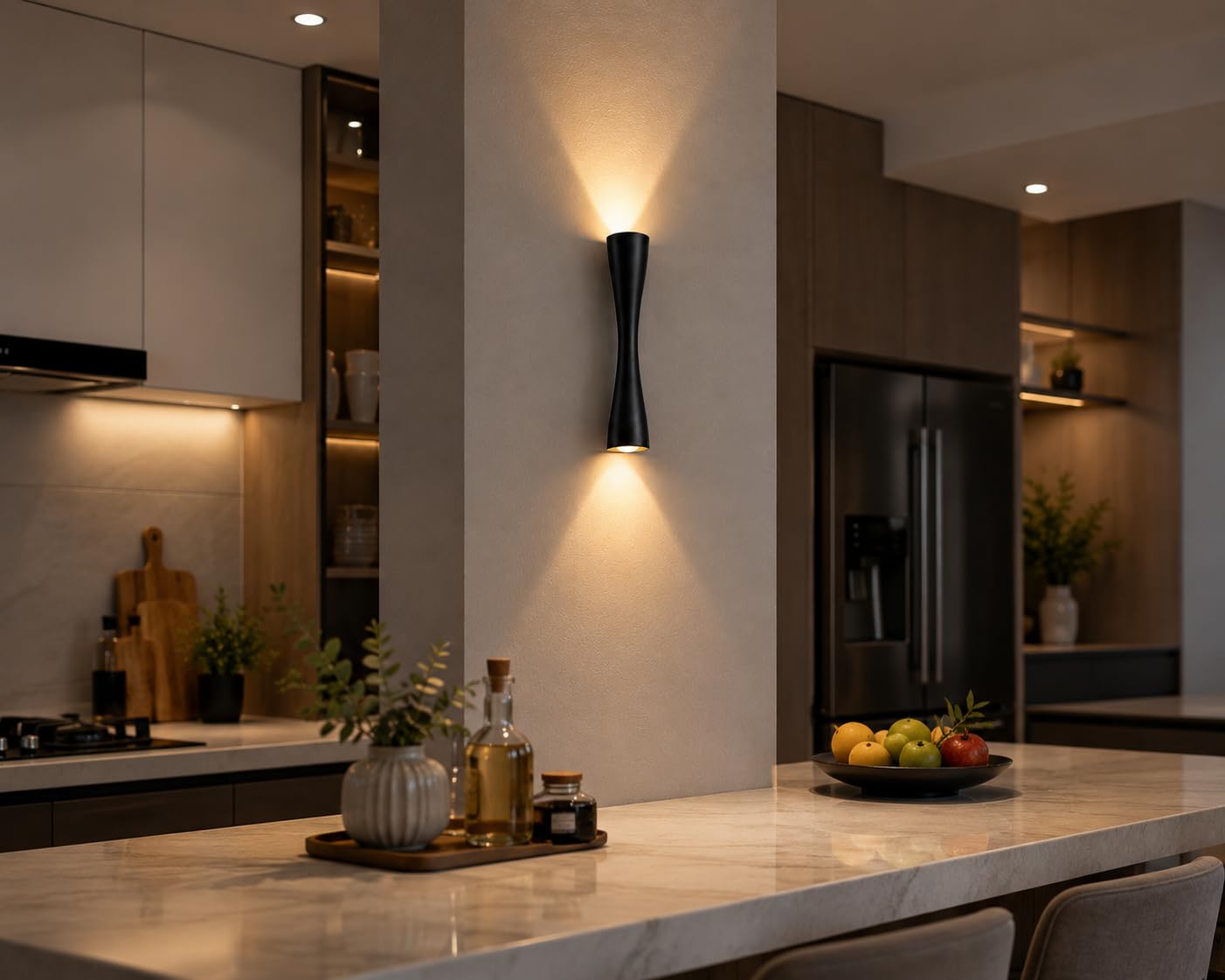 Modern 6W LED Up & Down Wall Light | IP54 Weatherproof Decorative Outdoor Wall Sconce | Matte Black Finish for Entryway, Patio, Garden & Exterior Walls